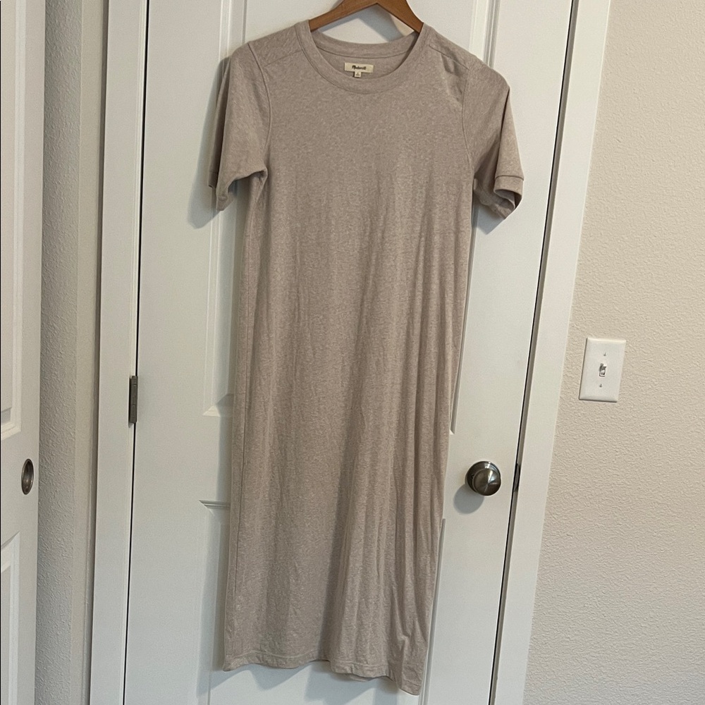 Madewell Beige Midi T-Shirt Dress